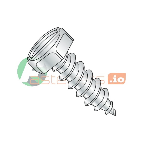 Newport Fasteners Sheet Metal Screw, 5/16" x 1-1/2 in, Zinc Plated Steel Hex Head Slotted Drive, 500 PK 189138 - main